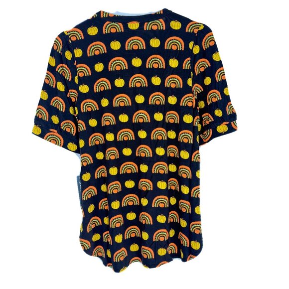 NWT Modcloth Winning Them Over Short Sleeve Top Black Pumpkin Size Medium M NEW - Picture 9 of 12